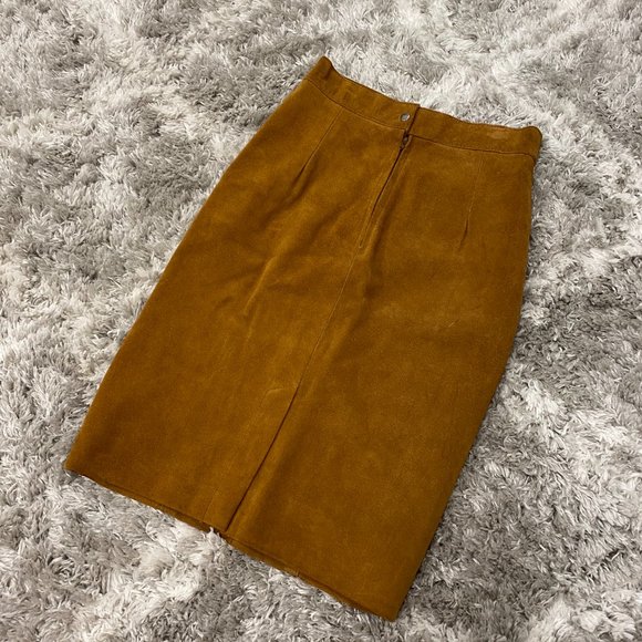 Vintage Suede Pencil Skirt - Picture 8 of 12